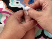 Preview 3 of removing toenail polish close up toes - glimpseofme