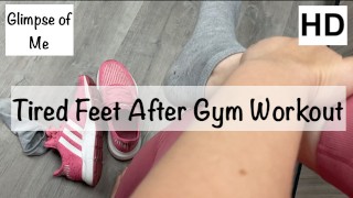 pieds fatigués après une séance de gym - glimpseofme