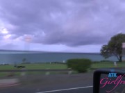 Preview 2 of Blowjob on the beach and some fun on a trip to Hawaii (Alexia Anders) POV - PEE fun!