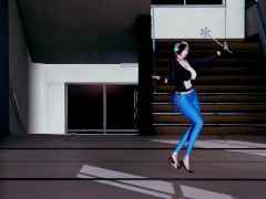 Video Honey Select 2:The temptation of a glamorous female instructor with a devil figure and a big ass