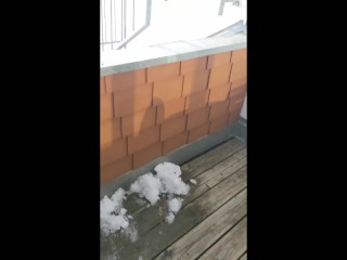 Public balcony Doggyfuck with_Big Ass Bitch - Cumshot over Ass!