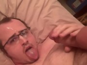 Preview 5 of Saved plenty of cum for my mouth after cumming on my face