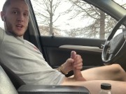 Preview 3 of Guys almost gets caught busting a huge nut in his car