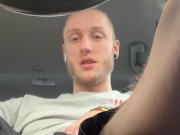 Preview 1 of White boy cums huge in car