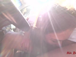 REAL PUBLIC SEX WITH MIA BANDINI IN THE CAR ON THE CITYSTREETS