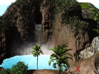 Hot sex on the beach! Big black man bangs a horny ebony on the savage island