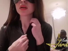 Mistress teasing in latex catsuit- full clip on my Onlyfans (link in bio)
