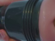 Preview 1 of Close up Big Cock Oral Fleshlight Sextoy - Sweetannabella