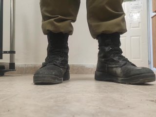 My size 15 dirty army shoes