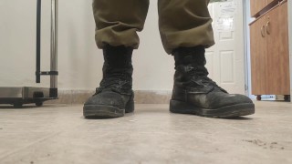 My size 15 dirty army shoes