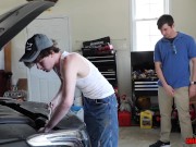 Preview 1 of Colby Chambers Dicks Down Sexy Gay Country Boy Mechanic Right Through his Wranglers!! RAW