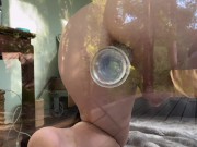 Preview 3 of Curious Guy Fucks himself and Jacks off in a Glass House - FULL VID ON ONLYFANS