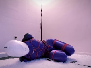 Selfbondage in purple bodysuit (part 2)