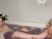 Preview 4 of AMWF Bath Time Footjob and Sloppy Cock Sucking with Big Dick Chinese Stud Full Movie On Onlyfans