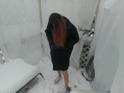 Preview 2 of Nude Workout In Winter- Rubbing Snow On My Body