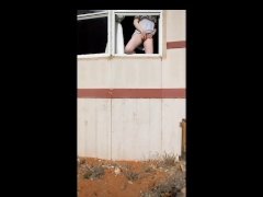 Lazy piss through my window for the neighbors to see