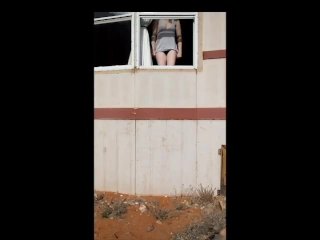 Lazy piss through my window for the neighbors to see