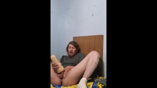 Unexpectedly A HUGE Cumshot Hits Me In The Face Beard And Hair And The Wall