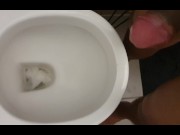 Preview 1 of Pissing. Black dick urinal piss and wank