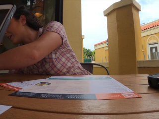 Eating Lunch and Orgasm From Remot Control Vibrator! I Tease Nude Beach Voyeur And Suck a BBC!!! screenshot number 2