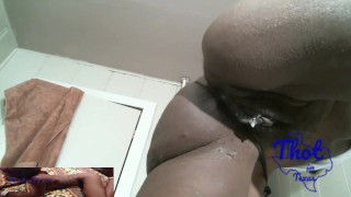 Before A Client Cums In Her An Ebony Bubble Booty Whore Drips Creamy Oozing Nuts