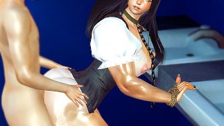 Оверлорд, мускулистая Альбедо, трах в рот и анал в туалете