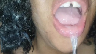 BBW extreme gagging and spit roasted boobs massage