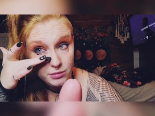 Amateur Redhead Milf deep throats her dildo, and ruins hermakeup!