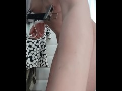В примерочной японская школьница жёстко мучает свои соски, мастурбирует и кончает от этого - Screenshot 10 of 16 - Outside