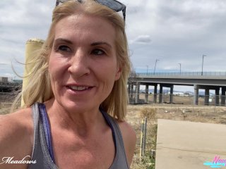 Public Pissing MILF - Joana Meadows - NaughyJoJo - Quick stop for a piss while I walked my dog