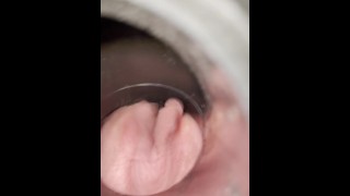 Vacuum cleaner tries to pull my clit into hose view from inside tube