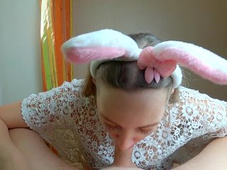Horny Bunny Sucks the Soul Out of Older Man_Deepthroat &Throatpie I Cum_in Mouth