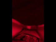 Preview 5 of Hot lesbo girl play with strapon red light
