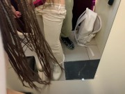 Preview 5 of I fucked my friend's wife in a tight anal in the store's fitting room while her husband was choosing
