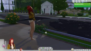 Woman licking herself on the street The Sims 4 [Gameplay]