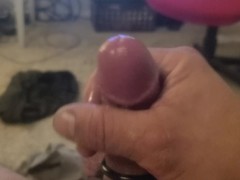 Solo JO Multiple O's and Lots of Cum & Moaning in Cockring with Prostate Vibe