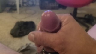 Solo JO Multiple O's and Lots of Cum & Moaning in Cockring with Prostate Vibe