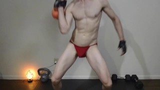 Cam Crest Pumps a Kettlebell