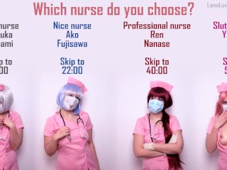 nightshift nurses, pov handjob, doggystyle, face mask