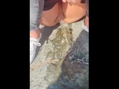 Hot pussy pissing Outdoor 