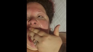 Facial Followed By Eating The Cum From Her Face Bbw Ssbbw