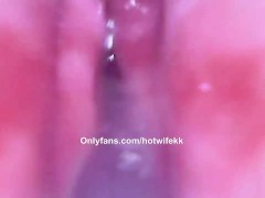 Internal creampie pussy camera using cum as lube