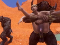 Sissy boy meets Two Alpha Minotaurs [3D]