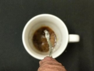 solo male, coffee, pov, pissing