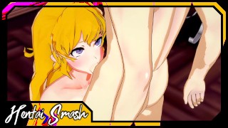Yang Xiao Long Gets Mouth Fucked Before Swallowing A Load Of Cum RWBY