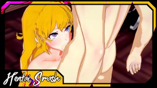 Yang Xiao Long gets mouth fucked before swallowing a load of cum - RWBY Hentai