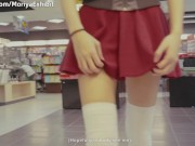 Preview 5 of Teaser - Pussy Flashing in a Busy Bookstore during the Weekend - Moriya Exhibit