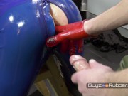 Preview 5 of Hot Rubber Guy James Bennett Fucking sucking and jerking off with other hot rubber studs
