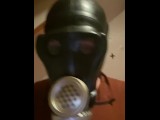 Double masked over Latexmask with mouth feature another russian gas mask
