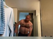 Preview 2 of Fat guy getting ready for shower